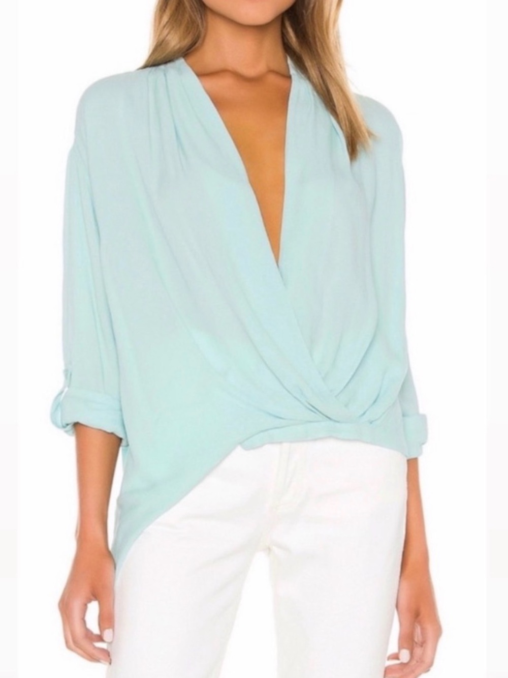 YOUNG FABULOUS & BROKE Aqua Corinne Top - Sz S